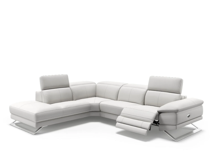 FERRARA - Corner sled base leather sofa _ Sofanella