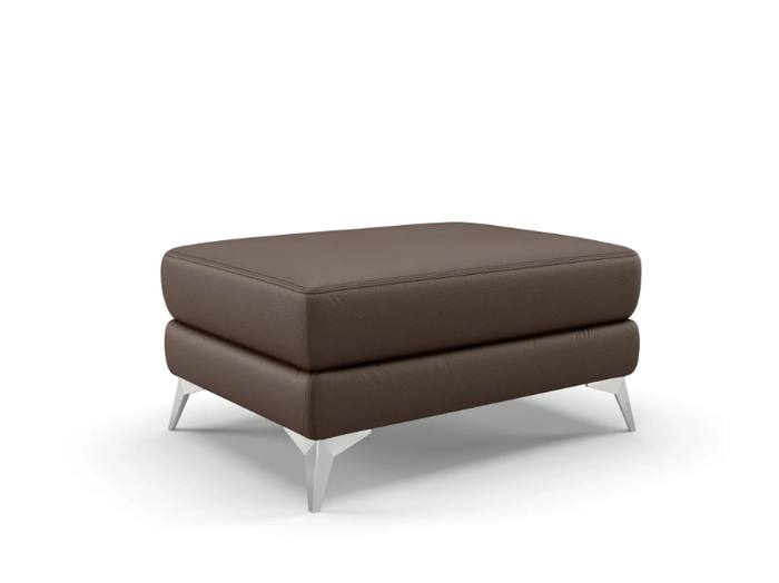 MILANO - Upholstered leather footstool _ Sofanella