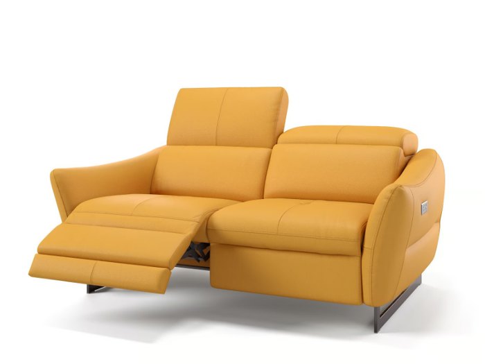 MODENA - 2 seater sled base leather sofa _ Sofanella