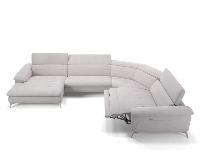 STELLA - Fabric sofa with chaise longue _ Sofanella