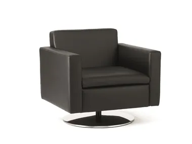 .U TWO D2501 - Swivel leather armchair with armrests _ Spiegels