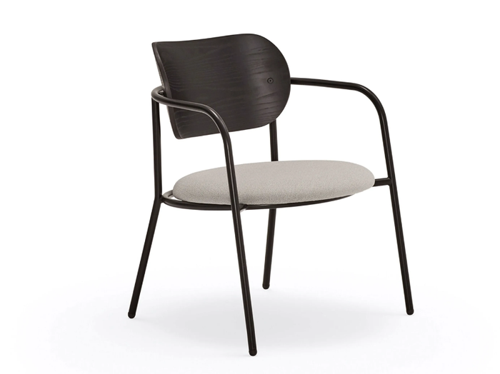 ECLIPSE - Metal easy chair with integrated cushion _ TEULAT