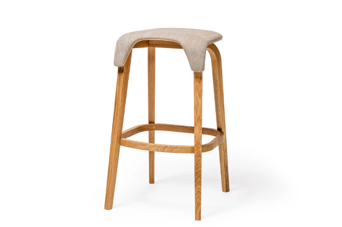 LEAF - High upholstered stool with footrest _ TON