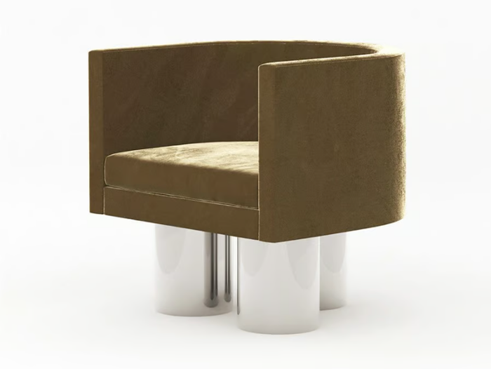 ARC - Velvet armchair with armrests _ TRNK