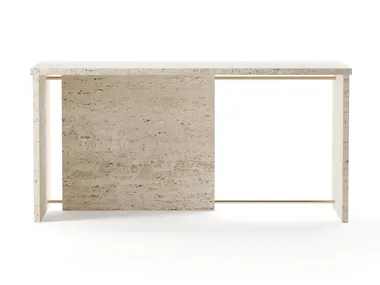 SEGMENT - Rectangular travertine writing desk _ TRNK