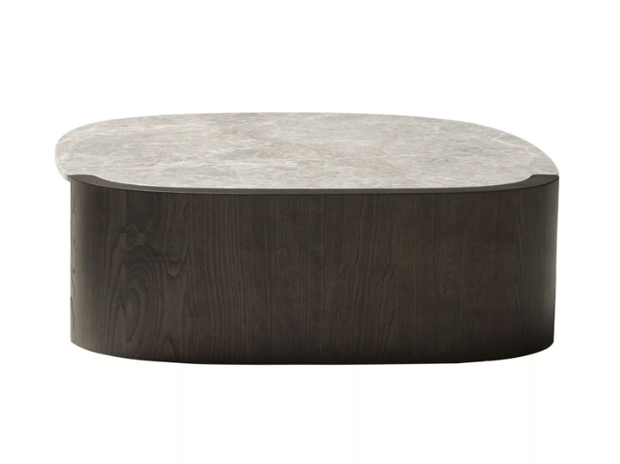 TRAMPOLINO - Square ash and marble coffee table _ Tacchini