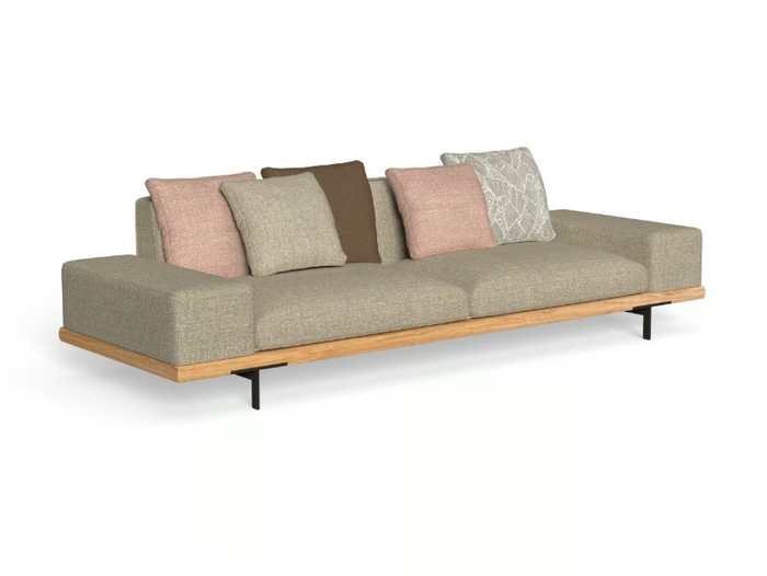 ALLURE - 4 seater fabric and Accoya wood garden sofa _ Talenti