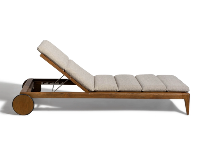 CRUISE TEAK - Recliner sun lounger with castors _ Talenti