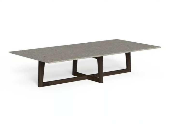 EVER - Rectangular rosewood and porcelain stoneware garden side table _ Talenti