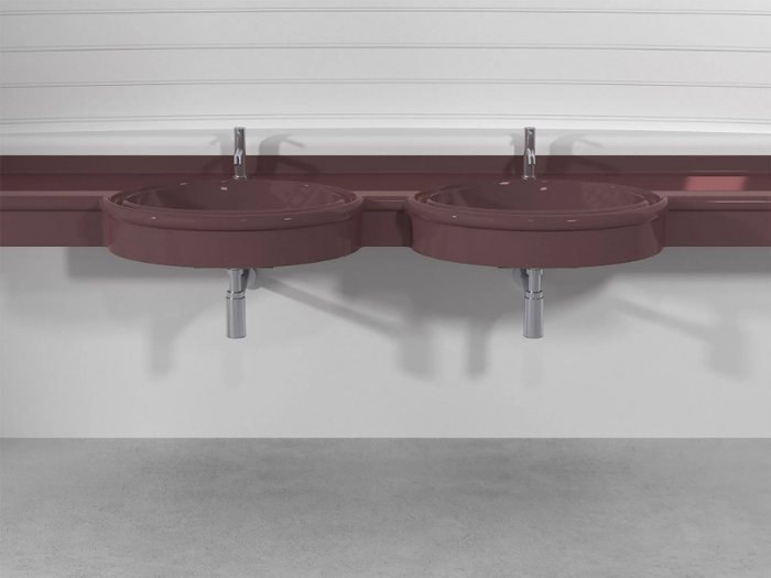 ROSSARI SMALL PLTR7 - Wall-mounted custom Pietraluce® washbasin _ Technova