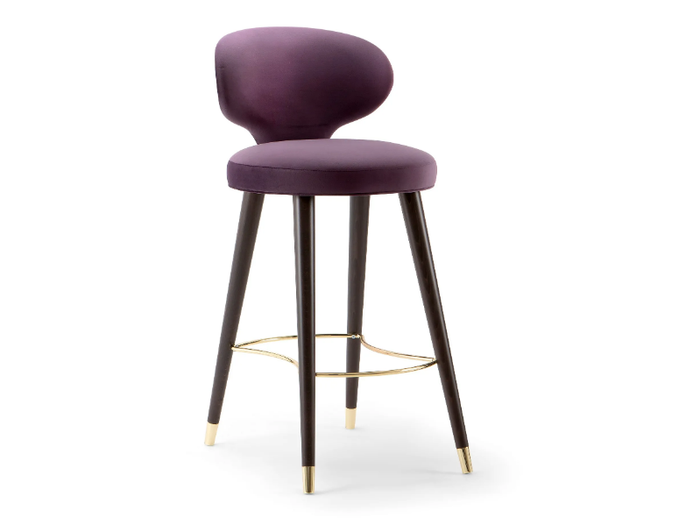 ELLE - Fabric stool with footrest with back _ Tirolo