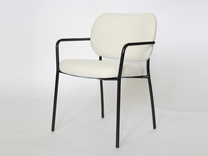 ELI - Upholstered fabric chair with armrests _ Tonon