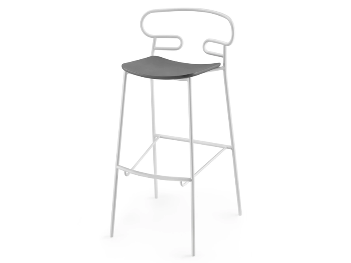 GENOA - Metal and polyurethane stool with footrest _ TrabA'