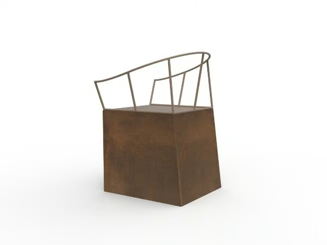 NEBIDA - Corten™ chair open back _ TrackDesign