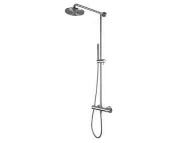 VOLGA - Wall-mounted stainless steel shower panel with diverter _ Tubico