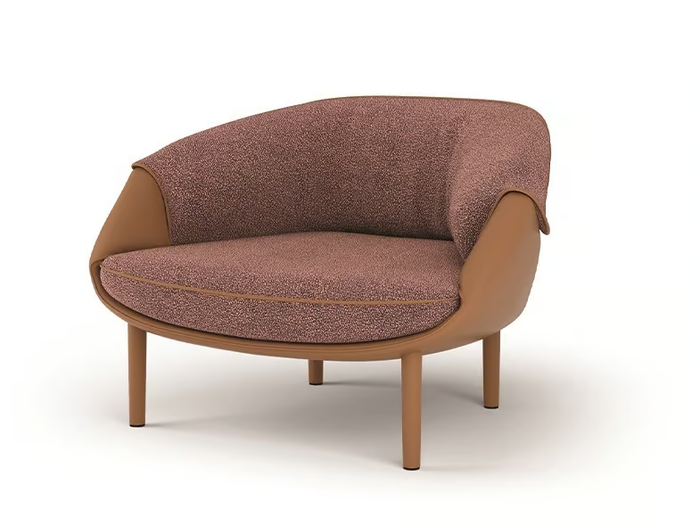 RIBAN - Fabric and leather armchair _ Turri