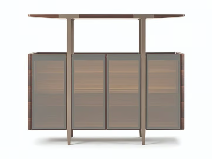 DOMUS - Wood and glass highboard with doors _ Turri