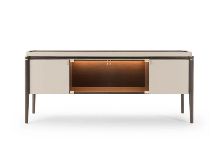 PINNACLE - Wooden sideboard with integrated lighting _ Turri