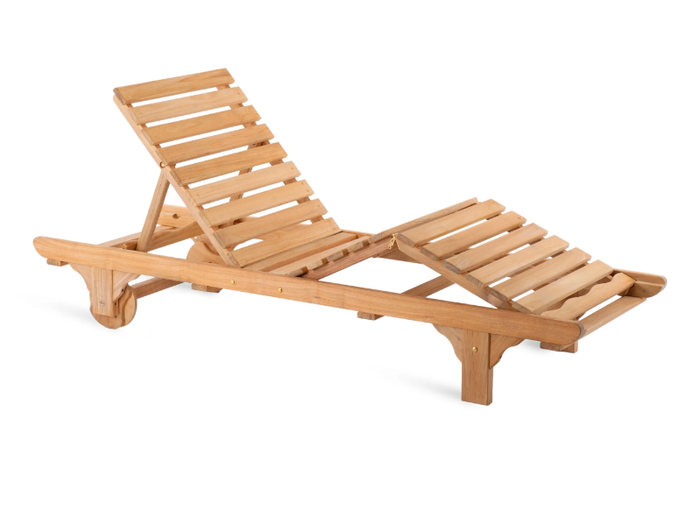 CHELSEA - Recliner teak sun lounger with castors _ Unopiù