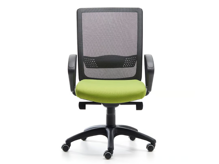 BURSA EVO BLACK - Recliner swivel mesh office chair with armrests _ VAGHI