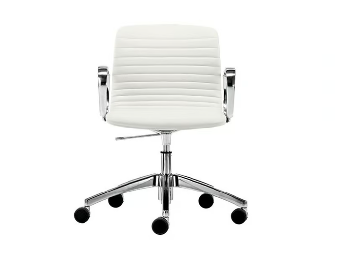 UNION GUEST - Swivel upholstered leather office chair with armrests _ VAGHI