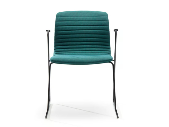 UNION GUEST - Sled base fabric chair with armrests _ VAGHI