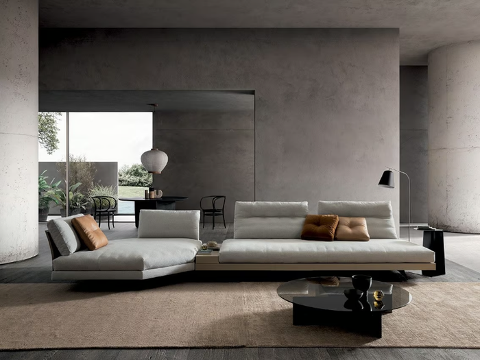 STONE - Corner sectional fabric sofa _ VALENTINI