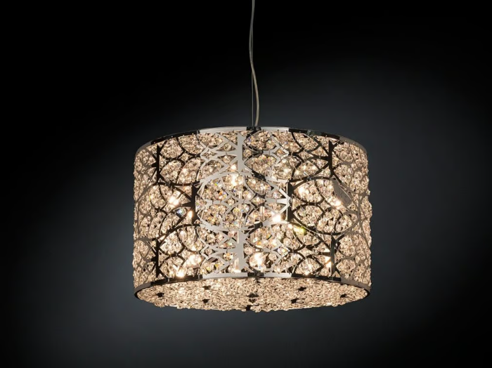 ARABESQUE CILINDRO HORIZONTAL - Steel pendant lamp with crystals _ VGnewtrend