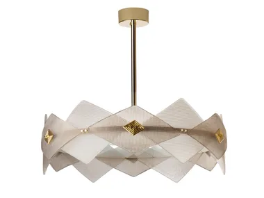 ROMBO - Suspension lamp in Murano glass and porcelain _ VILLARI