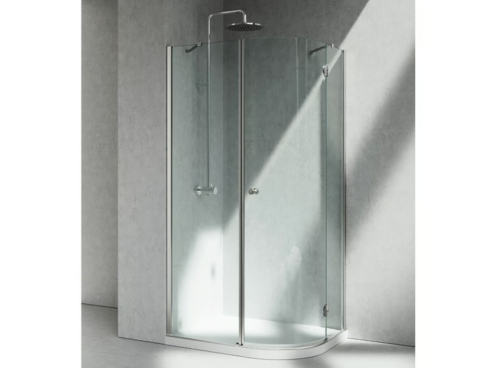 SINTESI SD - Corner semicircular custom tempered glass shower cabin _ VISMARAVETRO