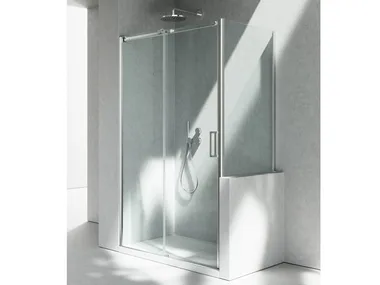 GLISS DN+DP - Corner rectangular glass shower cabin with sliding door _ VISMARAVETRO