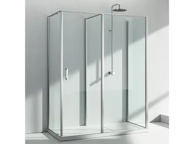 LINEA IN3 - Custom tempered glass shower cabin with hinged door _ VISMARAVETRO