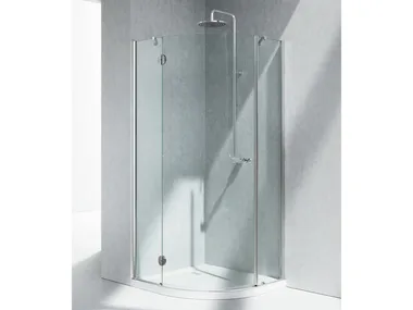 SINTESI SX - Corner semicircular shower cabin with hinged door _ VISMARAVETRO