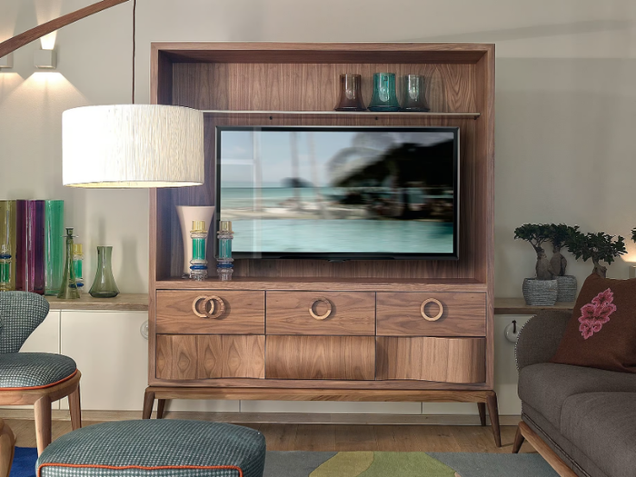 CONTEMPORARY LIVING - Wooden TV cabinet with drawers _ VOLPI