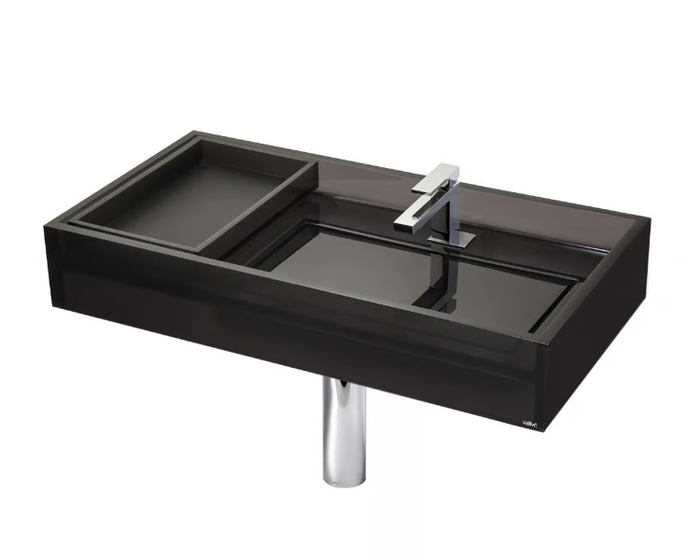 COSMOS - Wall-mounted rectangular resin washbasin _ Vallvé