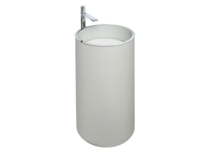 CYLINDRIC - Freestanding round resin washbasin _ Vallvé