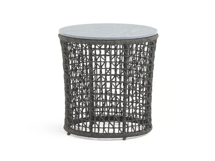 EMMA - Round powder coated aluminium garden side table _ Varaschin