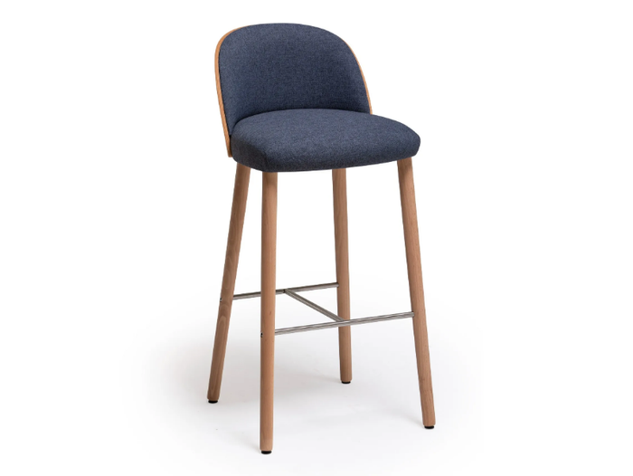 CISTELL SLIM - High wooden stool with footrest _ Vergés