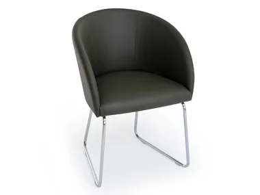 CISTELL ORIGINAL - Sled base upholstered leather chair _ Vergés