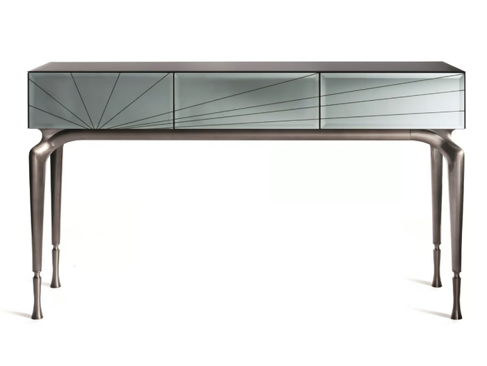 ALBA - Mirrored glass console table with drawers _ Visionnaire