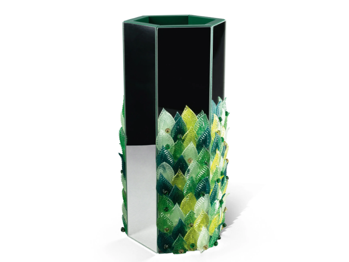 FOGLIA - Murano glass and mirrored glass vase _ Visionnaire