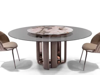 KYLO - Round glass dining table _ Visionnaire