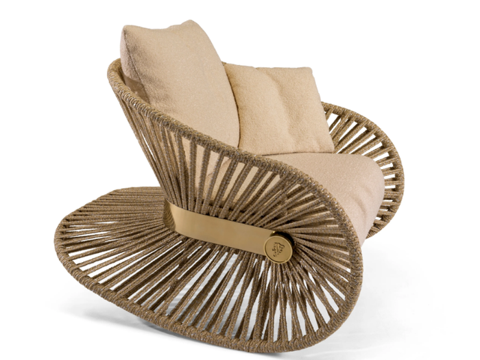 STANKAR - Rocking upholstered hemp garden armchair _ Visionnaire