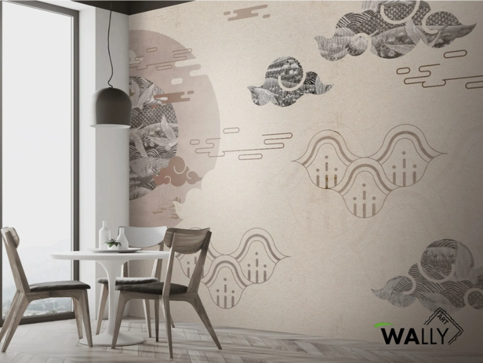 NUAGE - Fire retardant washable landscape nonwoven wallpaper _ WALLYART