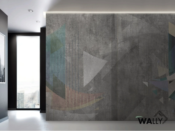 OUTLINE - Geometric fire retardant washable nonwoven wallpaper _ WALLYART