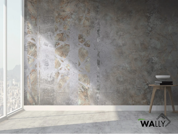 SLICE - Washable fire retardant metal effect nonwoven wallpaper _ WALLYART