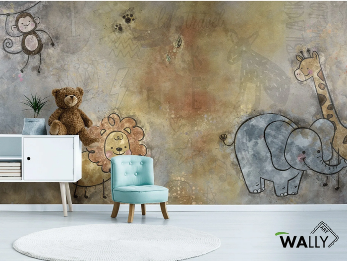 TEDDY - Fire retardant washable nonwoven kids wallpaper _ WALLYART