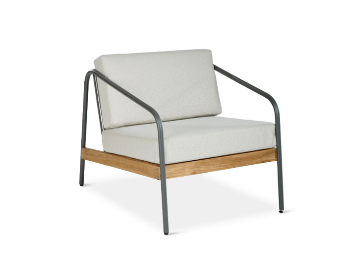 NORTH FORK - Garden aluminium and wood easy chair with armrests _ Walters