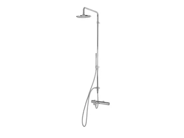 FLOW T1.31T - Chromed brass shower panel _ Waterevolution