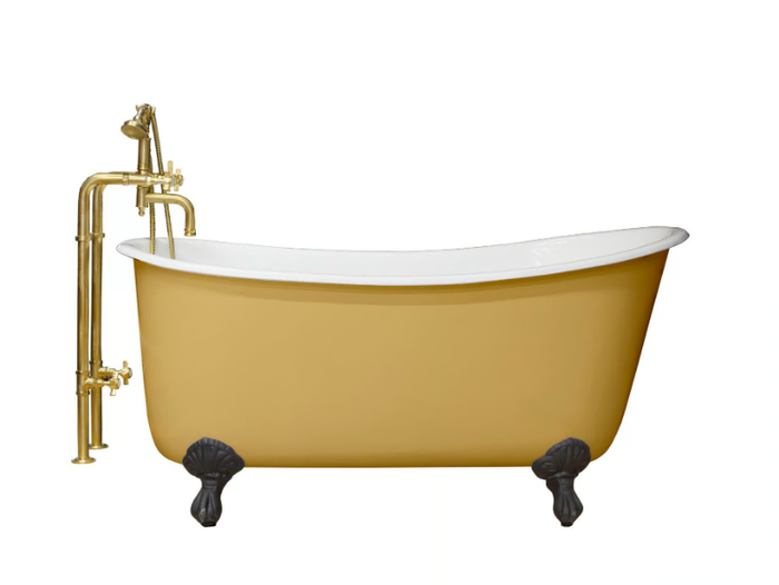 LASALLE - Freestanding oval cast iron bathtub _ WatermarkFixtures